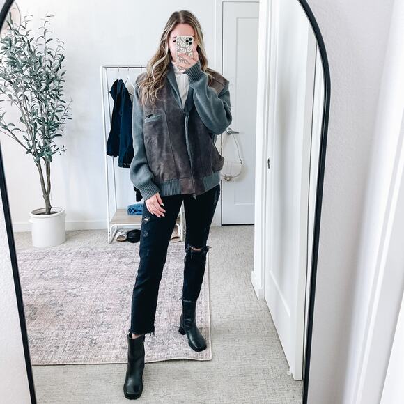 VINTAGE ERIC RHODES Suede Sweater Jacket - Picture 5 of 12